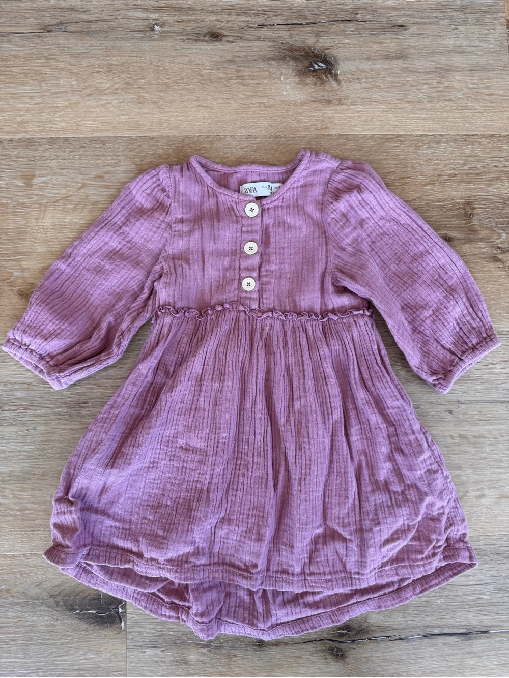 Zara Cotton Gauze Dress with Button Front